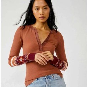 We The Free Mikah Layering Cuff Top by FREE PEOPLE NWT